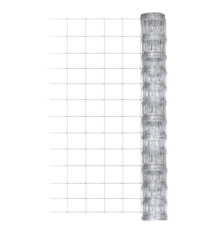Clôture de jardin Acier galvanisé 50x1,25 m Argenté | Mobilier & Déco