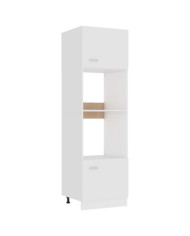 Armoire à micro-ondes "Lyon" Blanc Bois d’ingénierie | Mobilier & Déco