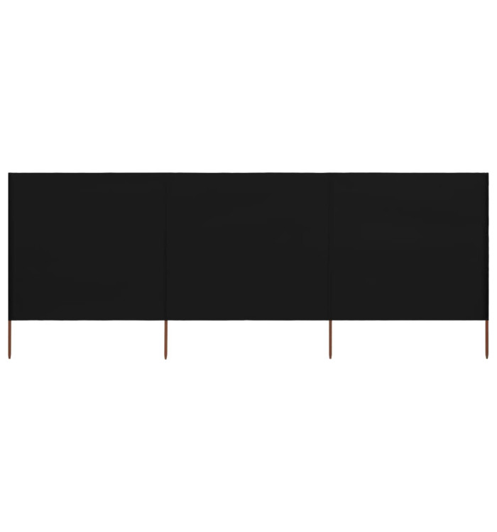 Paravent 3 panneaux Tissu 400 x 160 cm Noir | Mobilier & Déco
