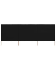 Paravent 3 panneaux Tissu 400 x 160 cm Noir | Mobilier & Déco
