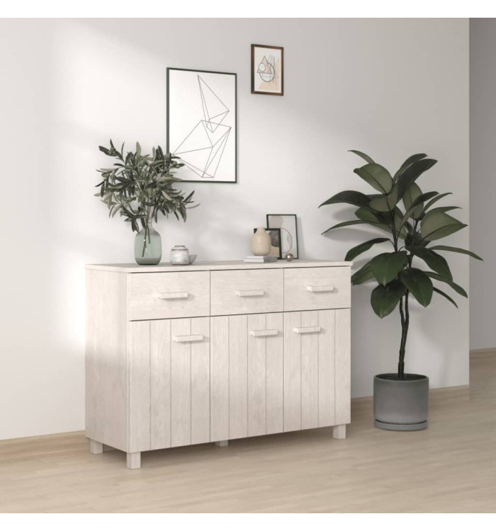 Buffet MOLDE Blanc 113x40x80 cm Bois massif de pin | Mobilier & Déco