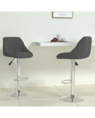 Tabourets de bar lot de 2 gris foncé velours | Mobilier & Déco