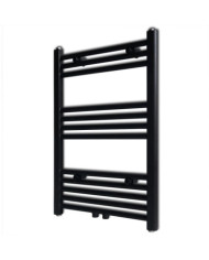 Sèche-serviettes eau chaude à rails droits noir 500x764 mm | Mobilier & Déco