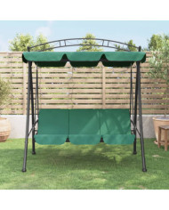Balancelle de jardin avec auvent vert 198 cm tissu et acier | Mobilier & Déco