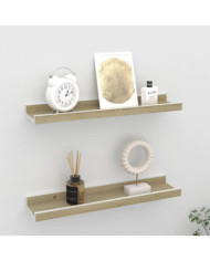 Étagères murales 2 pcs blanc et chêne sonoma 40x9x3 cm | Mobilier & Déco