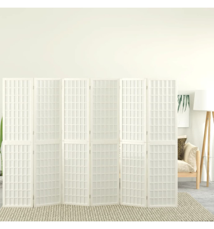 Cloison de séparation pliable 6 panneaux 240x170 cm Blanc | Mobilier & Déco