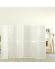 Cloison de séparation pliable 6 panneaux 240x170 cm Blanc | Mobilier & Déco