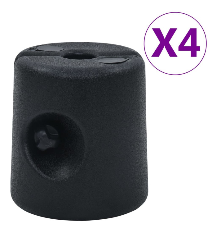 Poids de tonnelle 4 pcs PE Noir | Mobilier & Déco