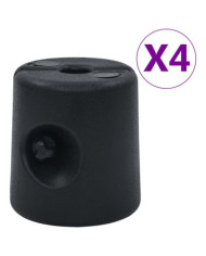 Poids de tonnelle 4 pcs PE Noir | Mobilier & Déco