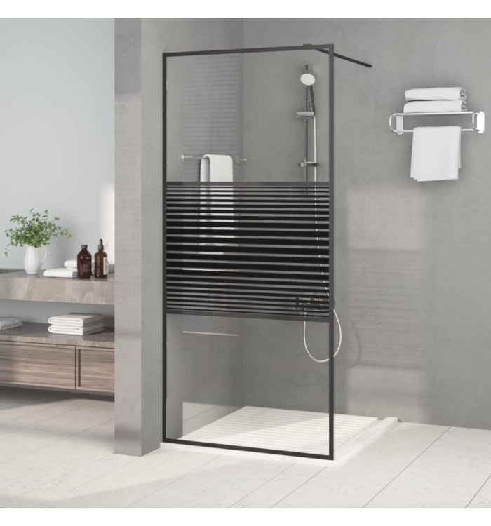 Paroi de douche Noir 90x195 cm Verre ESG transparent | Mobilier & Déco