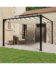 Tonnelle avec toit à persienne 3x3 m Crème Tissu et aluminium | Mobilier & Déco