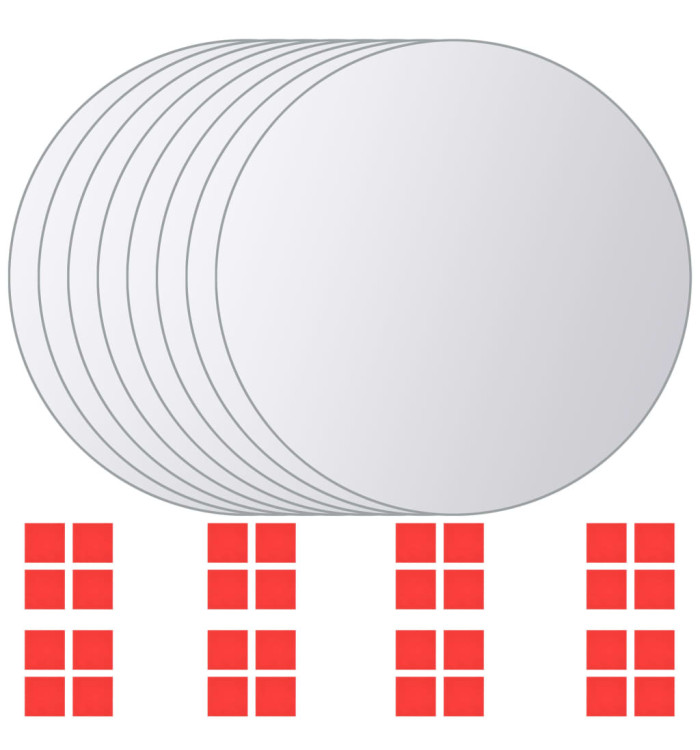 Carreau de miroir 8 pcs Rond Verre | Mobilier & Déco