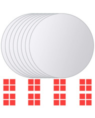 Carreau de miroir 8 pcs Rond Verre | Mobilier & Déco