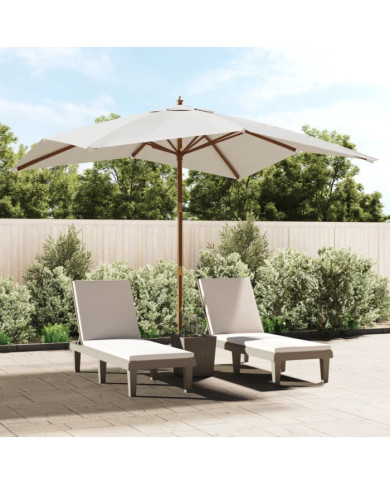 Parasol de jardin avec mât en bois sable 300x300x273 cm | Mobilier & Déco