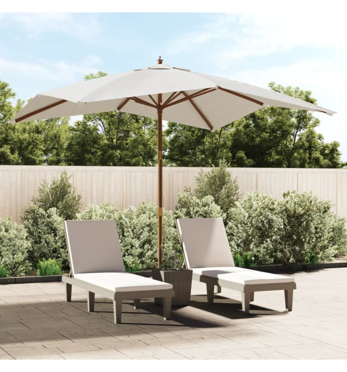 Parasol de jardin avec mât en bois sable 300x300x273 cm | Mobilier & Déco