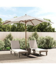 Parasol de jardin avec mât en bois sable 300x300x273 cm | Mobilier & Déco