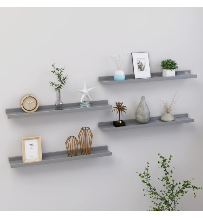 Étagères murales 4 pcs Gris 60x9x3 cm | Mobilier & Déco