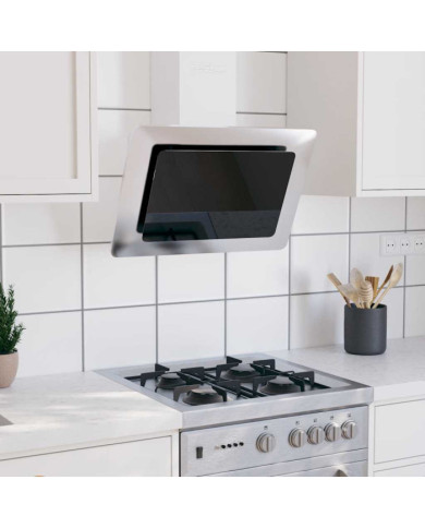 Hotte murale 60 cm Acier inoxydable et verre trempé Argenté | Mobilier & Déco