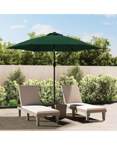 Parasol de jardin en porte-à-faux avec LED 3 m vert | Mobilier & Déco