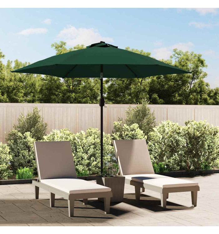 Parasol de jardin en porte-à-faux avec LED 3 m vert | Mobilier & Déco