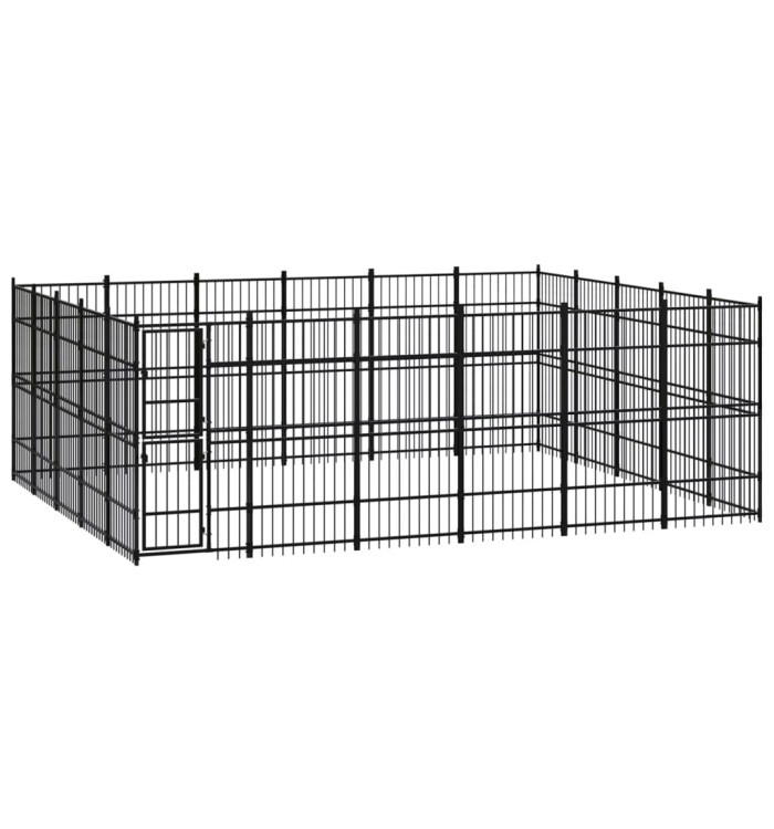 Chenil d'extérieur pour chiens Acier 27,65 m² | Mobilier & Déco