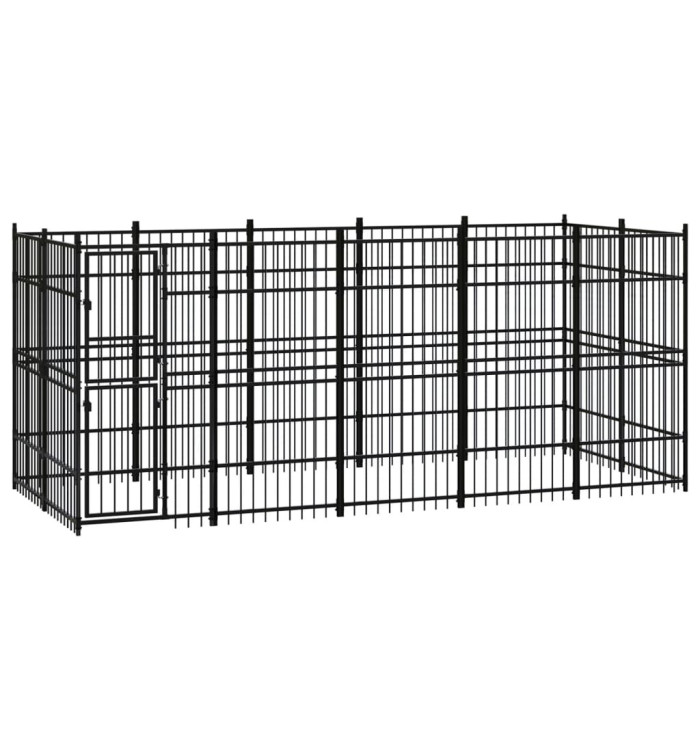 Chenil d'extérieur pour chiens Acier 9,22 m² | Mobilier & Déco