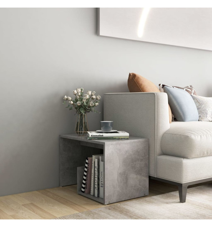Table d'appoint Gris béton 59x36x38 cm Aggloméré | Mobilier & Déco