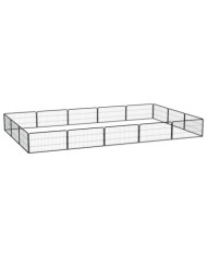Parc pour chien 16panneaux Noir 100x50cm Acier enduit de poudre | Mobilier & Déco