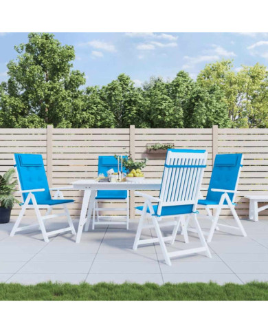 Coussins de chaise à dossier haut lot de 4 bleu clair | Mobilier & Déco