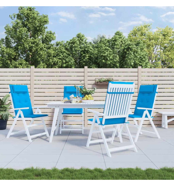 Coussins de chaise à dossier haut lot de 4 bleu clair | Mobilier & Déco
