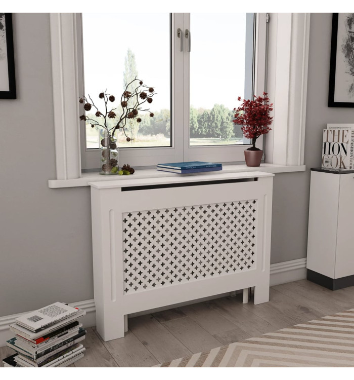 Cache-radiateur Blanc 112x19x81,5 cm MDF | Mobilier & Déco