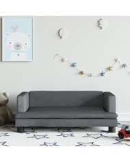 Canapé pour enfants gris foncé 80x45x30 cm velours | Mobilier & Déco