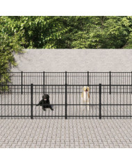 Chenil d'extérieur pour chiens Acier 28,23 m² | Mobilier & Déco