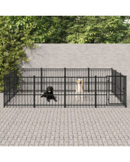 Chenil d'extérieur pour chiens Acier 11,58 m² | Mobilier & Déco