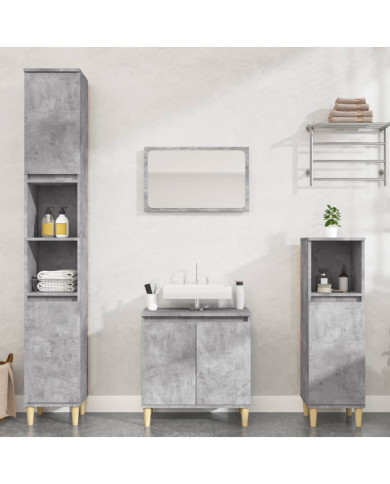 Ensemble de meubles de salle de bain 3 pcs gris béton | Mobilier & Déco