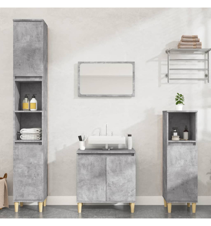 Ensemble de meubles de salle de bain 3 pcs gris béton | Mobilier & Déco