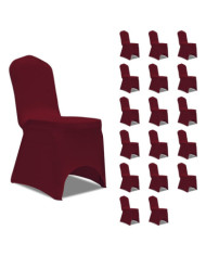 Housses élastiques de chaise Bordeaux 18 pcs | Mobilier & Déco