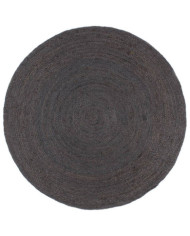 Tapis fait à la main Jute Rond 240 cm Gris foncé | Mobilier & Déco