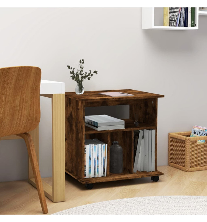 Armoire roulante Chêne fumé 60x45x60 cm Bois d'ingénierie | Mobilier & Déco