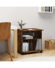 Armoire roulante Chêne fumé 60x45x60 cm Bois d'ingénierie | Mobilier & Déco