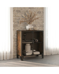 Armoire de rangement Marron rustique 72x36x82 cm Métal et MDF | Mobilier & Déco