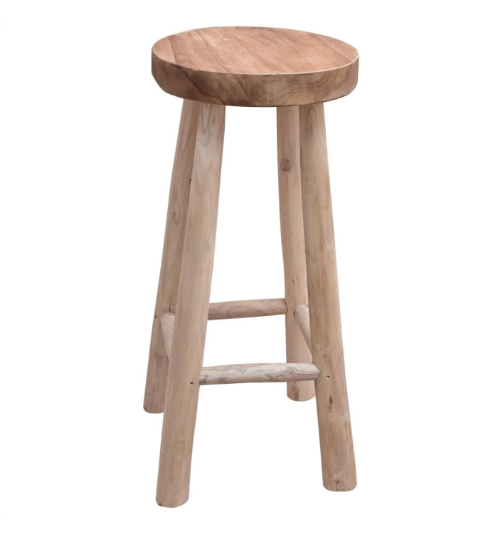Chaise de bar Bois de teck solide | Mobilier & Déco