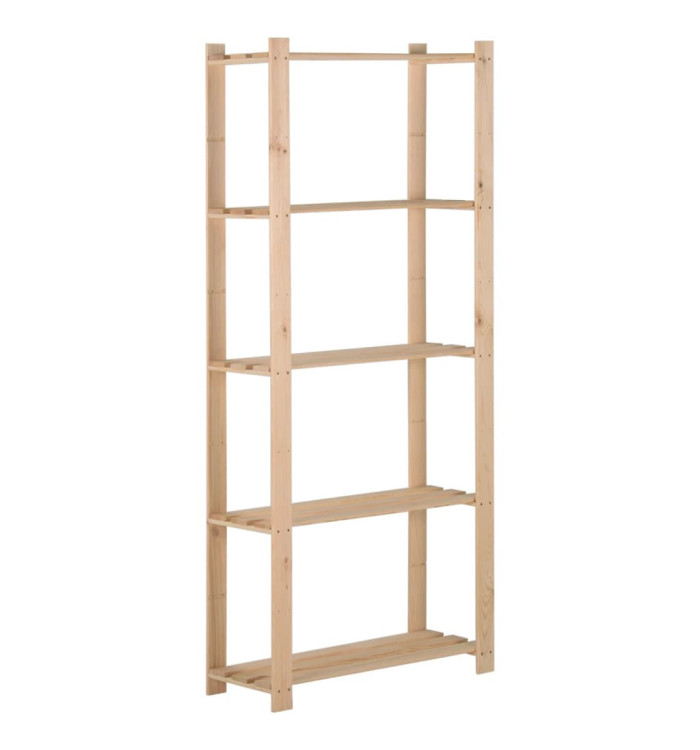 Étagère de stockage 5 niveaux 80x28,5x170 cm Bois de pin massif | Mobilier & Déco