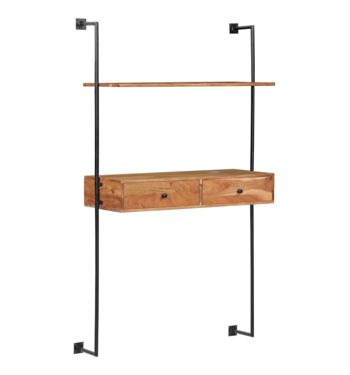 Bureau mural 90x40x170 cm Bois d'acacia solide | Mobilier & Déco