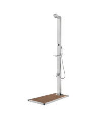 Douche de jardin avec base marron 225 cm Acier inoxydable | Mobilier & Déco