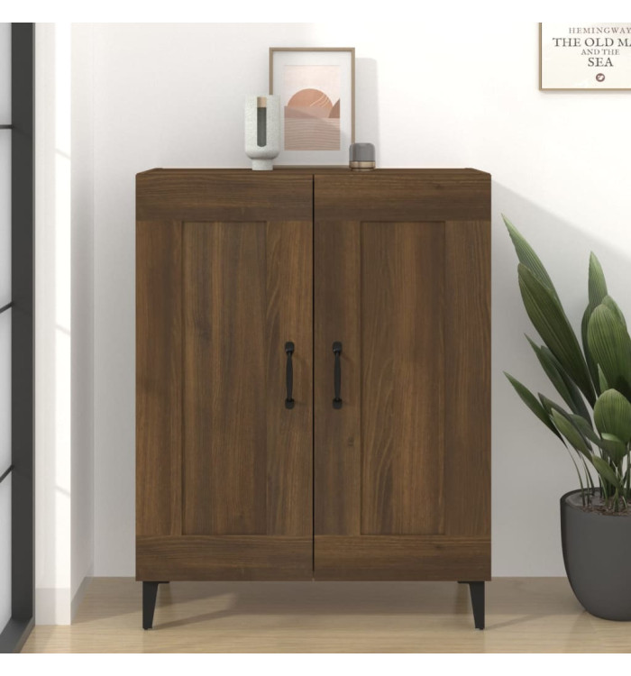 Buffet chêne marron 69,5x34x90 cm bois d'ingénierie | Mobilier & Déco