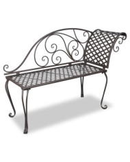 Chaise longue de jardin 128 cm Acier Antique Marron | Mobilier & Déco