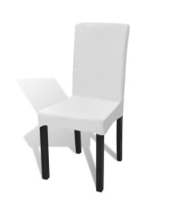 Housses extensibles de chaise 6 pcs Blanc | Mobilier & Déco