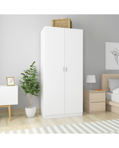 Garde-robe Blanc 90x52x200 cm Bois d’ingénierie | Mobilier & Déco