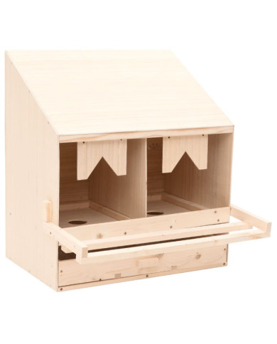 Pondoir 2 compartiments 63x40x65 cm bois de pin massif | Mobilier & Déco